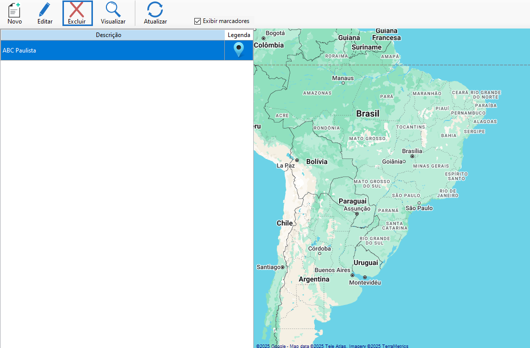 Exclusão de região