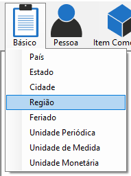 Cadastro de região