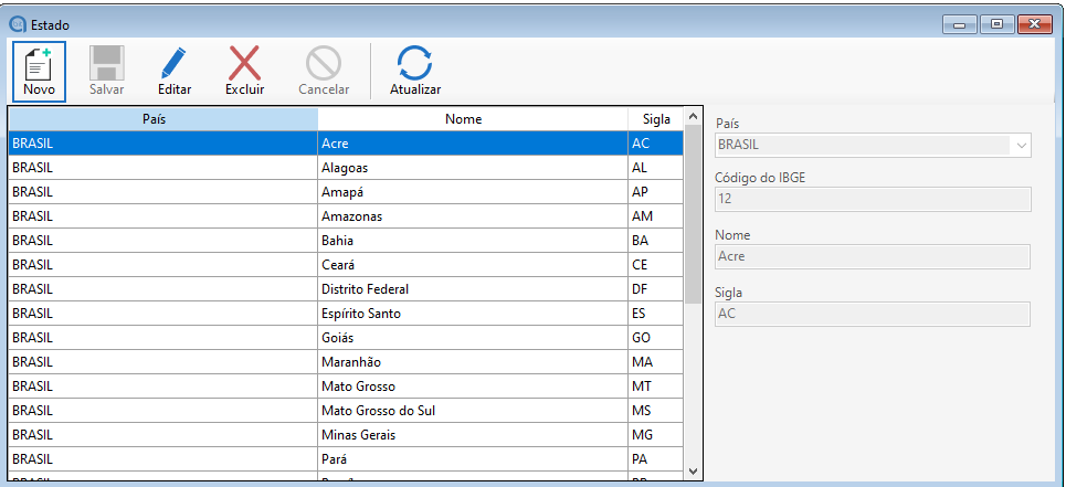 Cadasto de novo estado