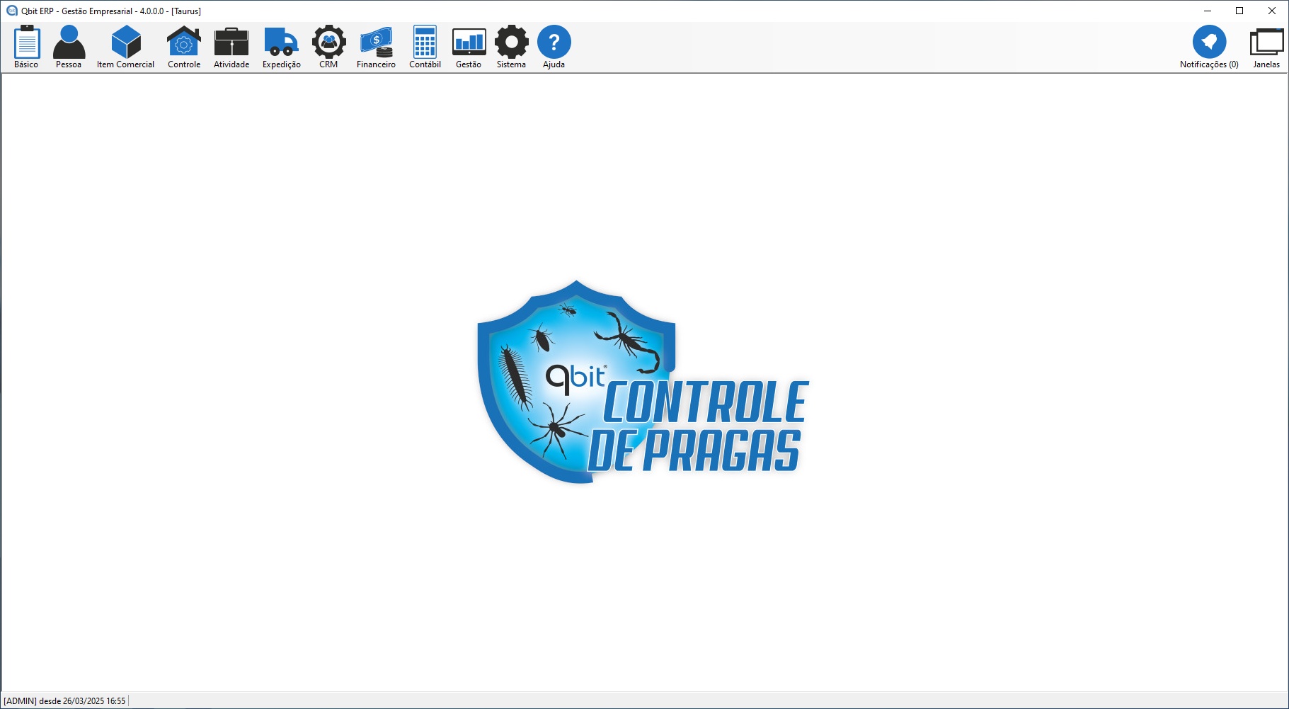 Tela de inicio controle de pragas