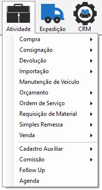 Menu Atividade